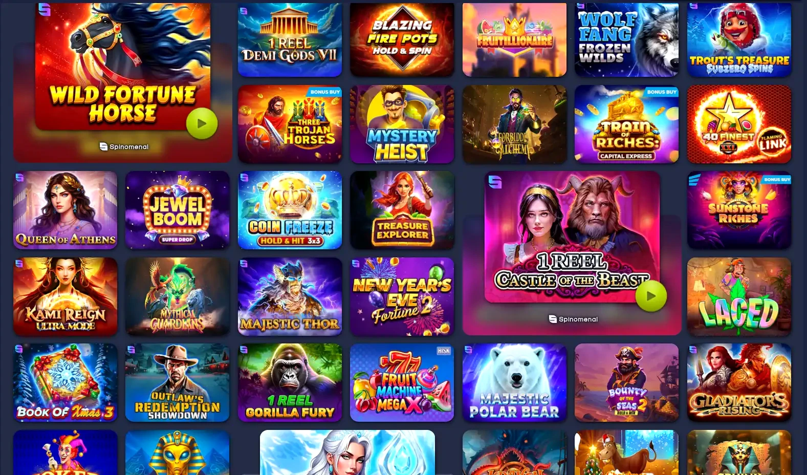 Powerup Casino Spielauswahl